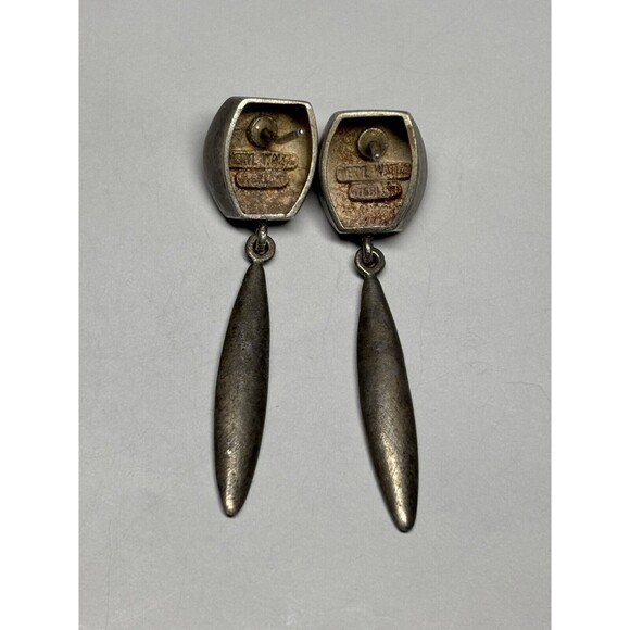 Designer Meryl Waitz Sterling Silver 925 Dangle Earrings Modernist Fine Jewelry - Picture 5 of 8
